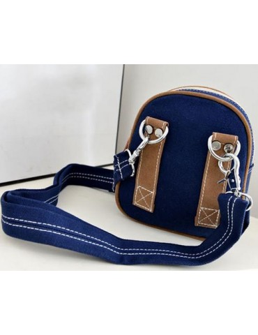 Youthful Canvas Stripes Shoulder Bag - Blue