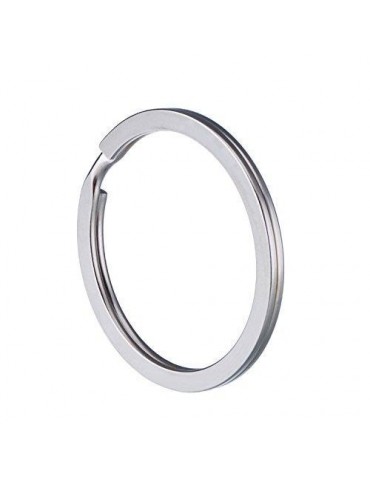 Round Flat Key Chain Rings Set of 40 - Silver