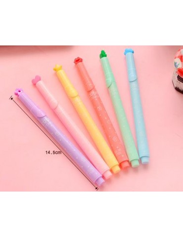 Lovely Creative Star Seal Watercolor Highlighter Marker Pen-Yellow
