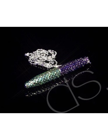 Compass Swarovski Crystallized Short Ball Pen (With Chain)